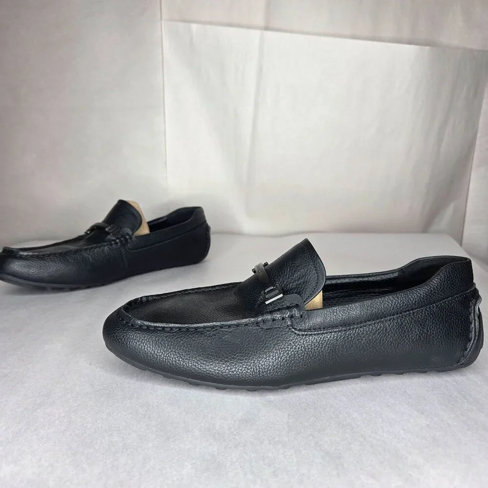 Calvin Klein Men's Otilis Casual Slip-On Black Logo Loafers